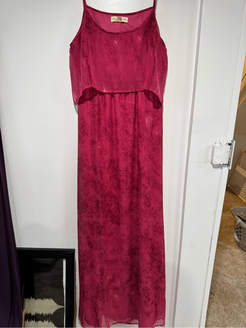 Staring at Stars Deep Fuchsia Layered Maxi Dress